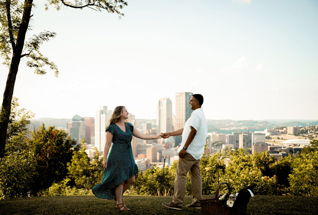 Couple Dancing at Emerald Park in Pittsburgh