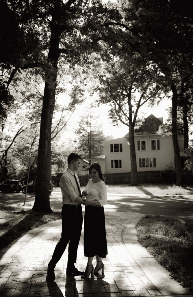 BW Couple during their engagement in Pittsburgh