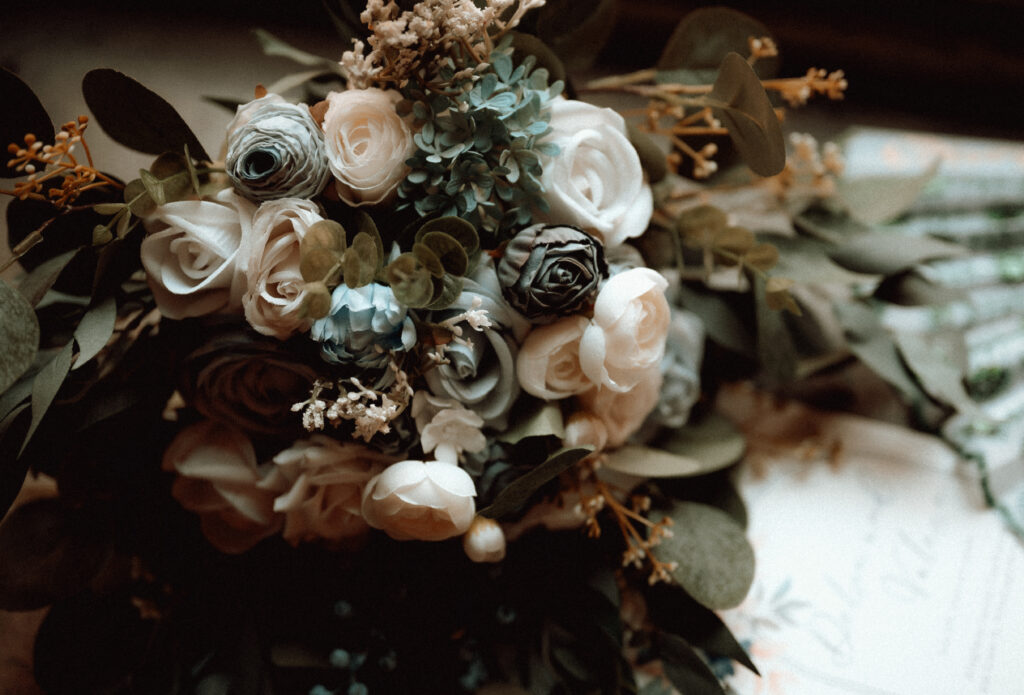 Bridal Bouquet in cooler tones for elopement in Pittsburgh