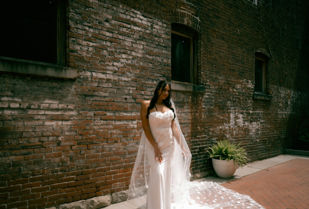 Bride photo of her wedding gown from Blanc de Blanc in Pittsburgh