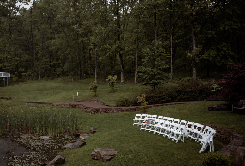 Chairs in Pittsburgh Botanic Garden from an Intimate Wedding