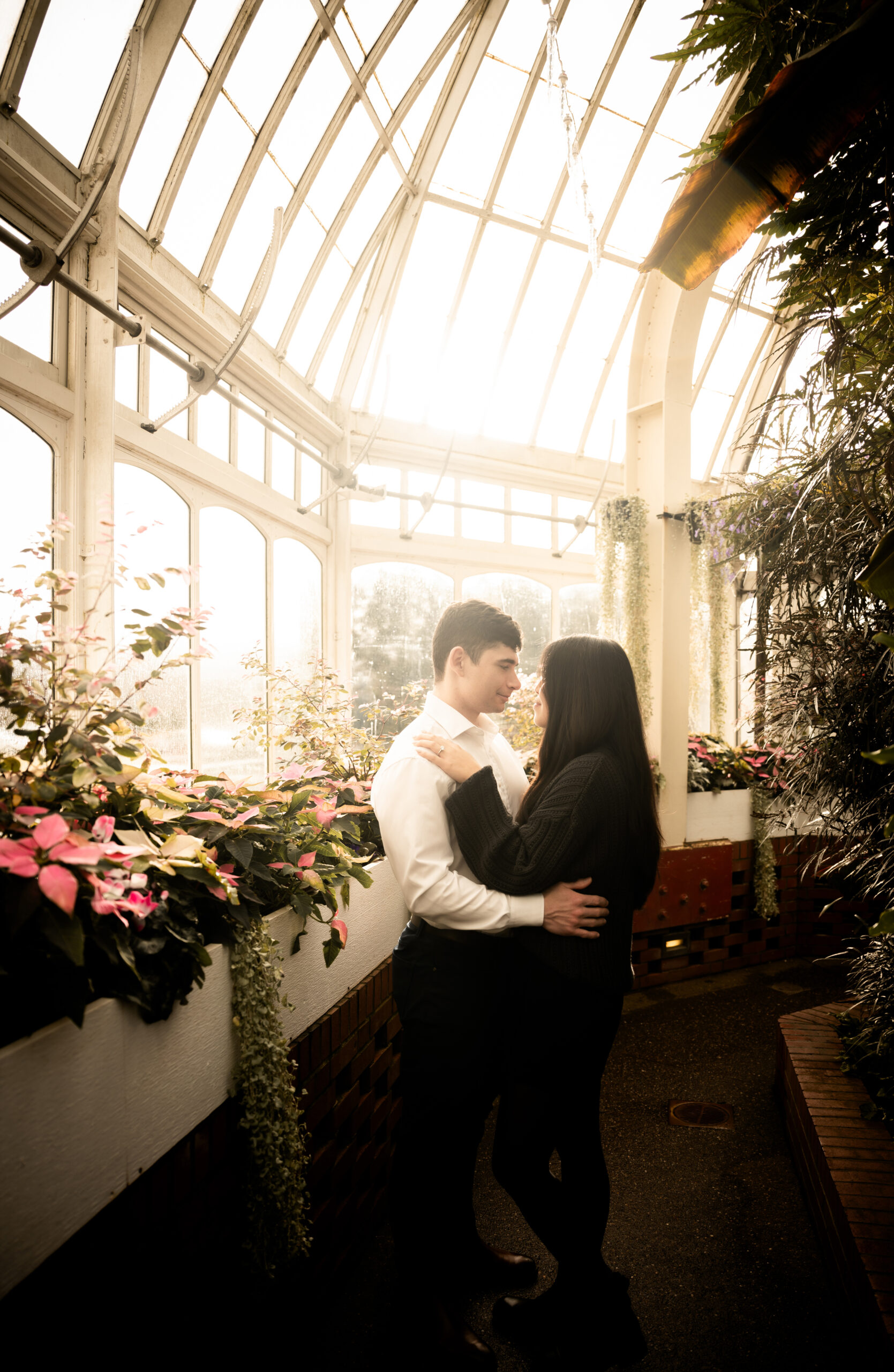 Couple looking at each other at Phipps Conservatory and Botanical Gardens