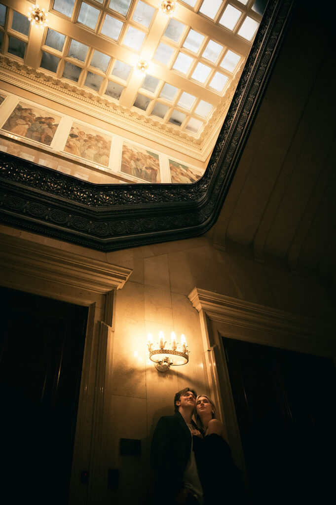 Engagement photos at Carnegie Museum of Art in Pittsburgh