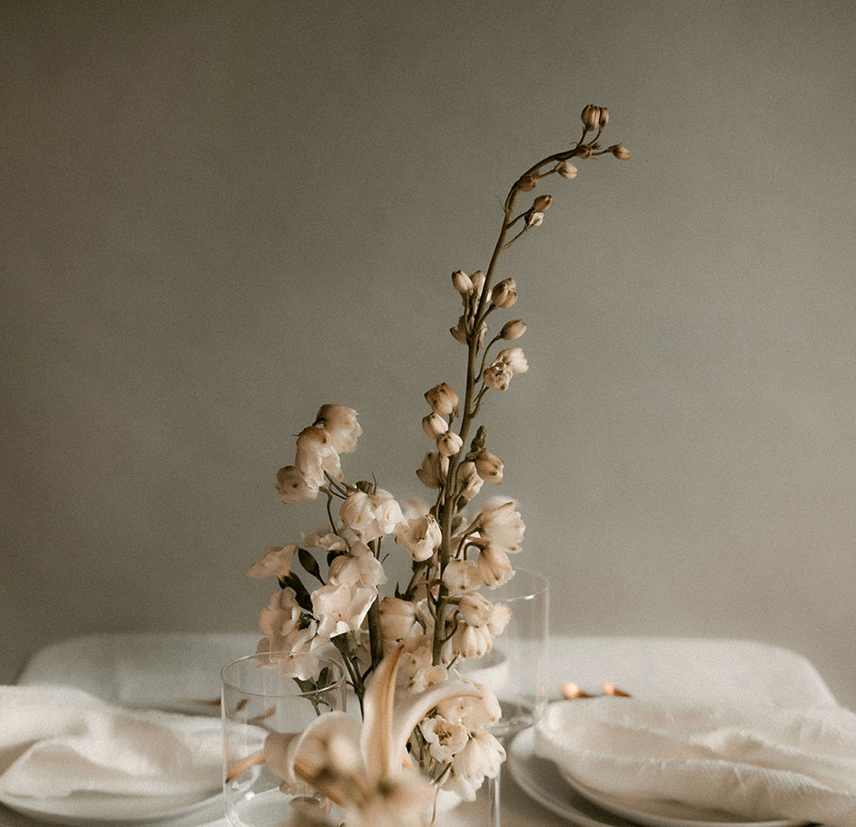 Wedding Table Decor with flowers