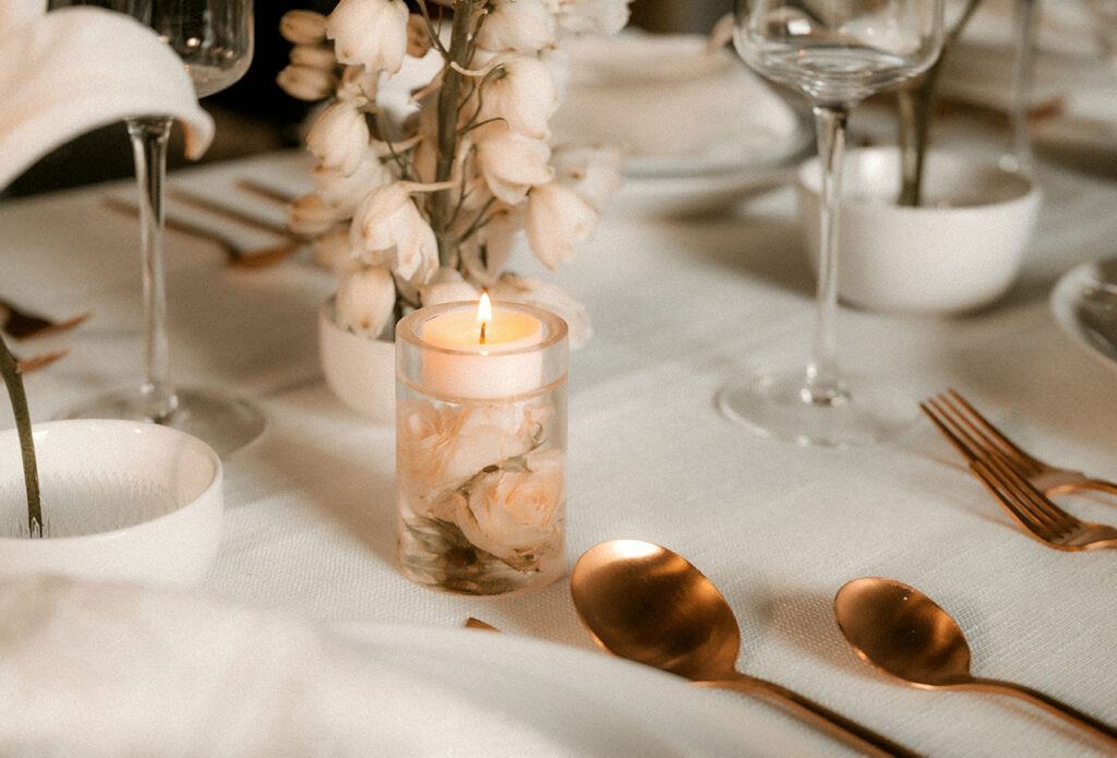 Wedding Table Decor with flowers