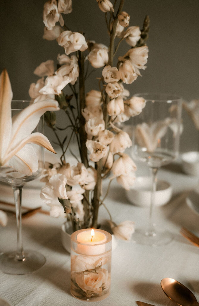 Wedding Table Decor with flowers