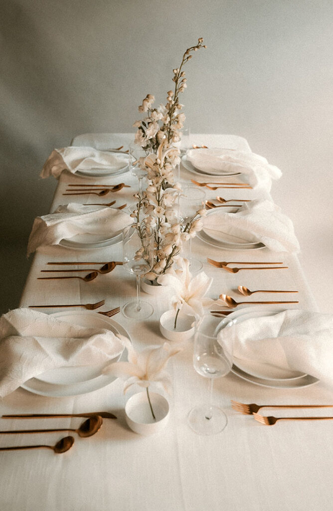 Wedding Table Decor with flowers