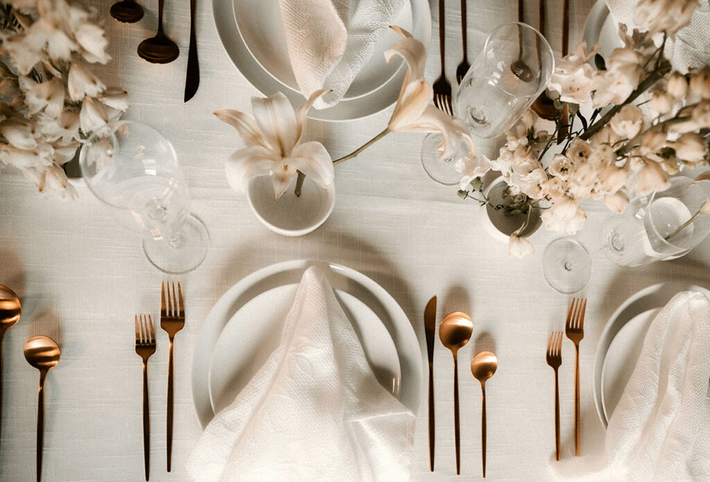 Wedding Table Decor with flowers