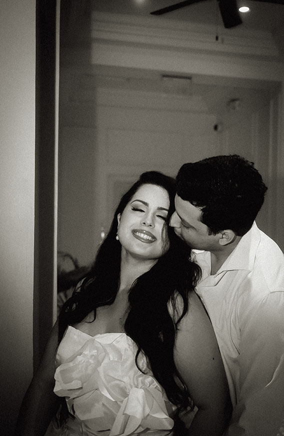 Couple at Miami Hotel during their Engagement Photos