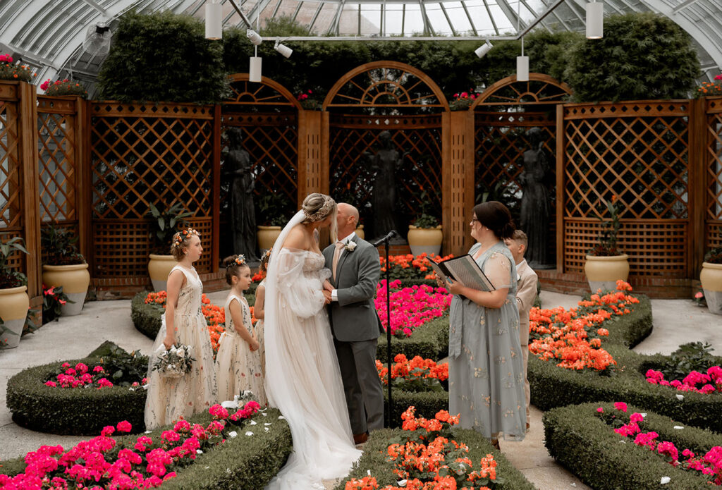 Intimate Wedding at Phipps Conservatory in the Broderie Room