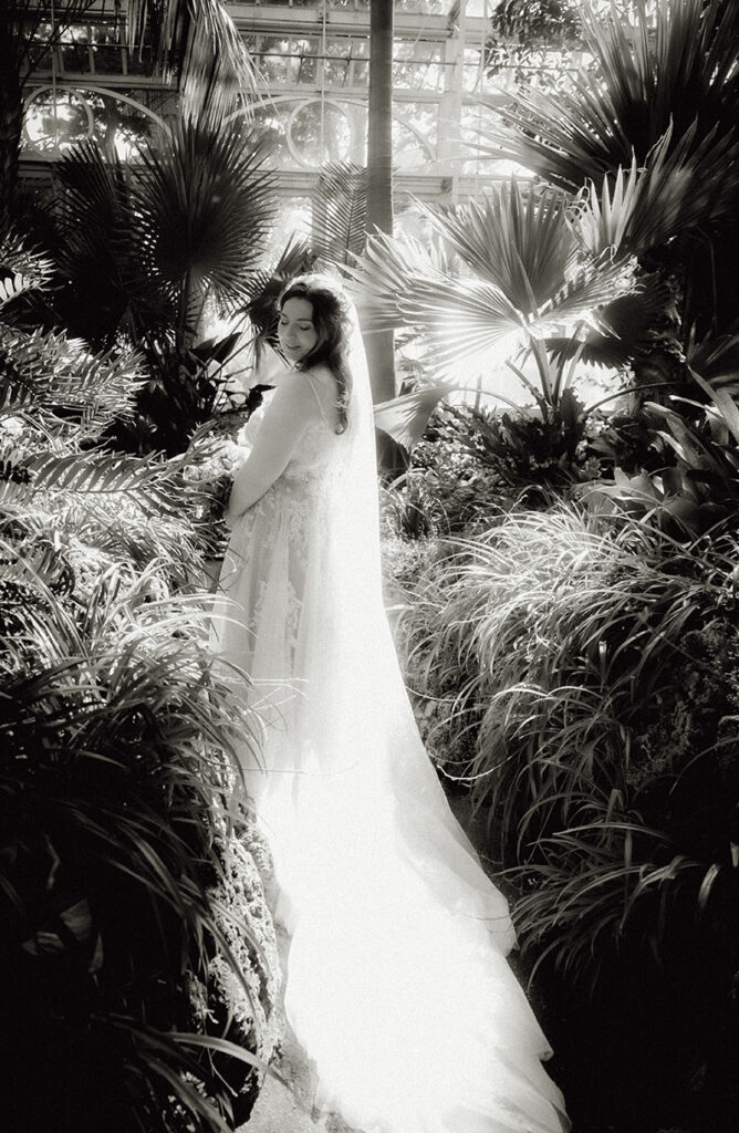 BW Bride in Phipps Conservatory