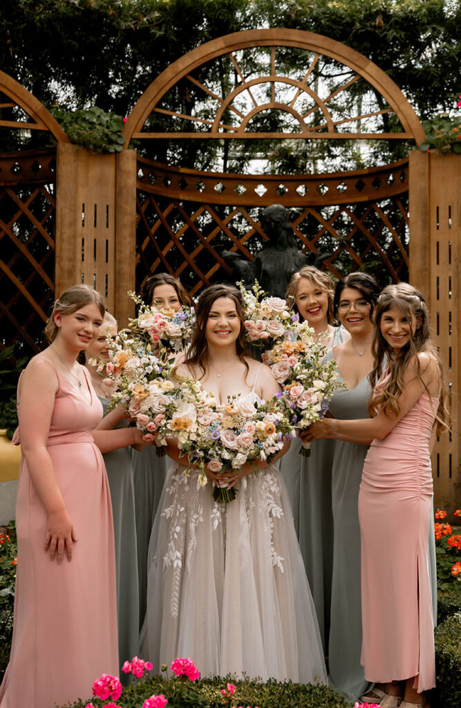 Bride with her bridesmaids at Phipps Wedding