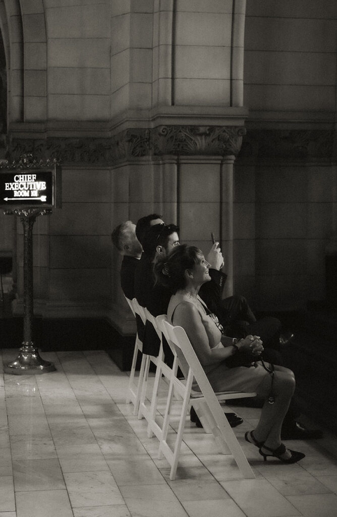 Guests sitting at Allegheny County Courthouse Wedding