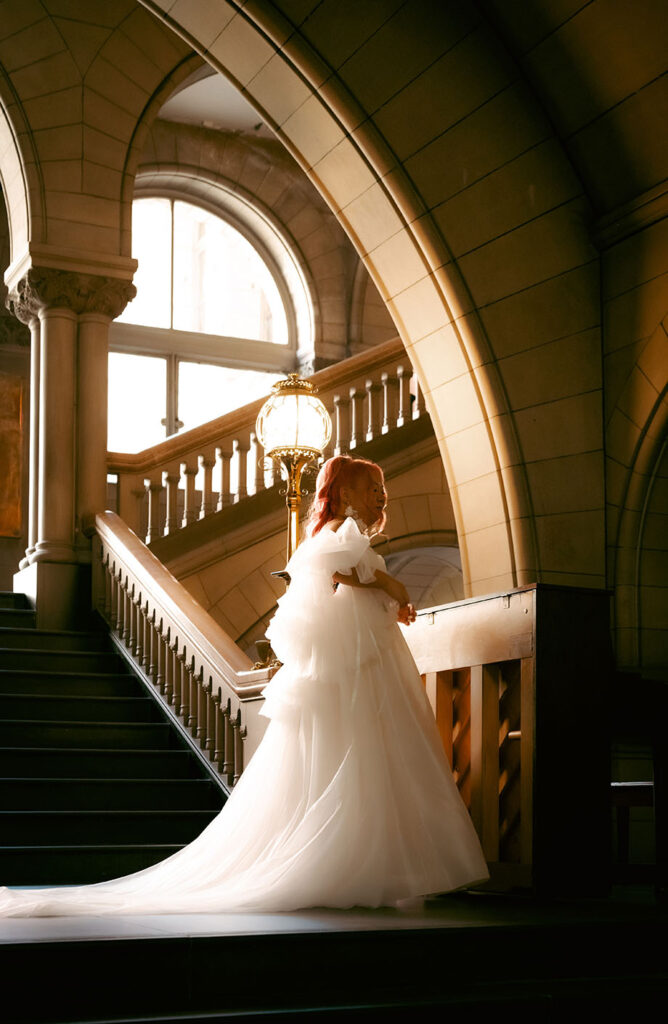 Bride at Allegheny County Courthouse before Wedding