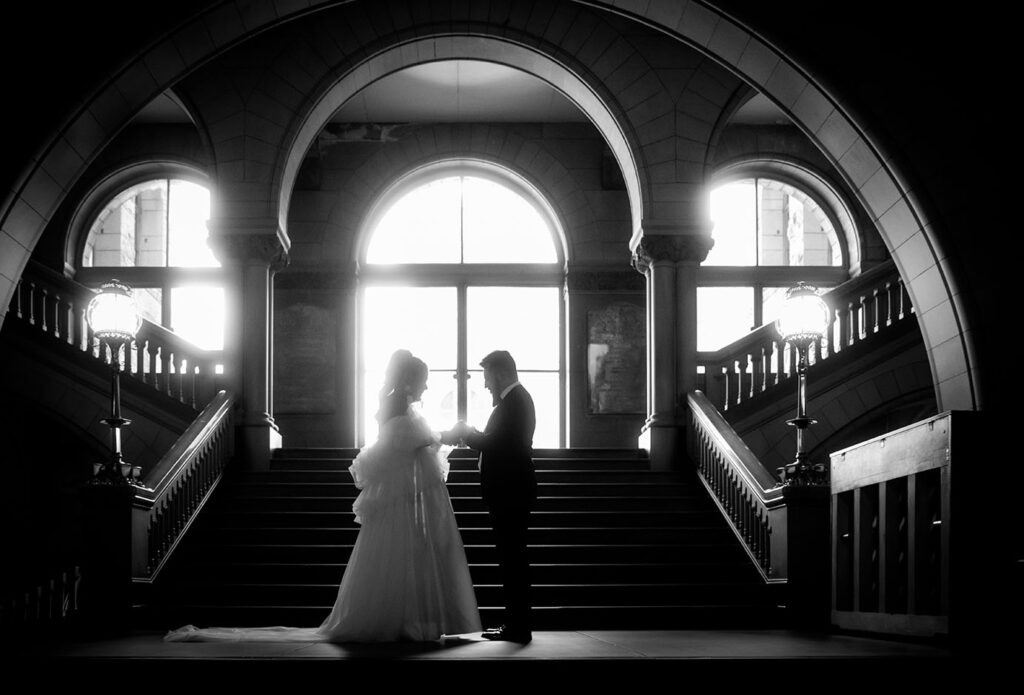 Bride and Groom Getting Married at Allegheny County Courthouse