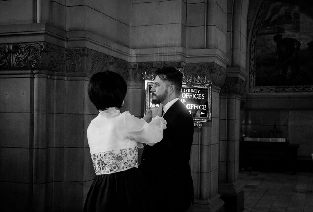 Groom before Wedding Ceremony at Allegheny County Courthouse