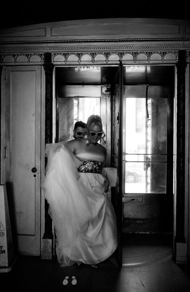 Bride and Groom entering the Allegheny County Courthouse
