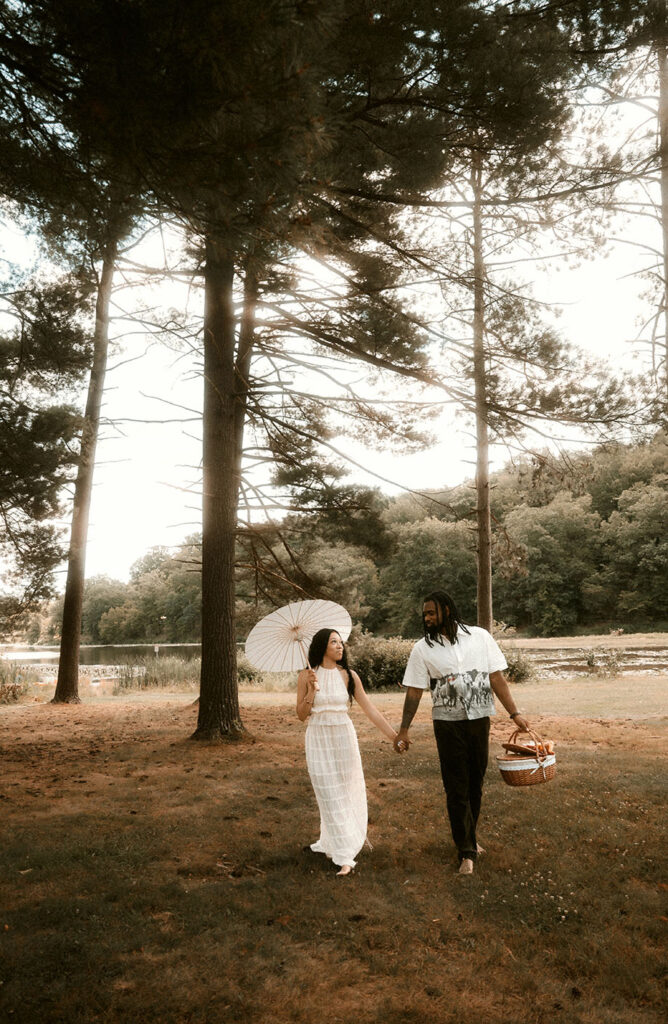 Couple in canoe at North Park Engagement