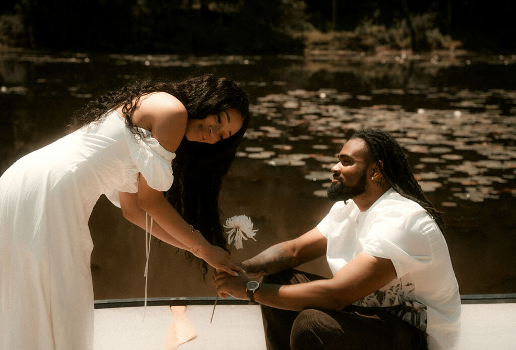 Boat photos of couple inspired by the notebook film