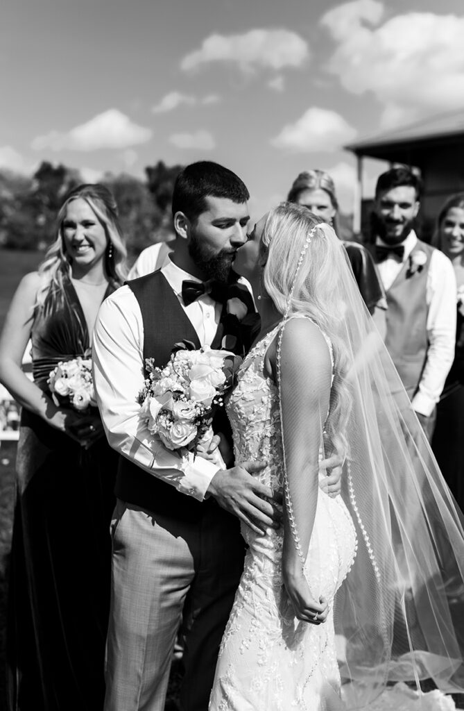 Bride and Groom kiss Each other in Pittsburgh Wedding