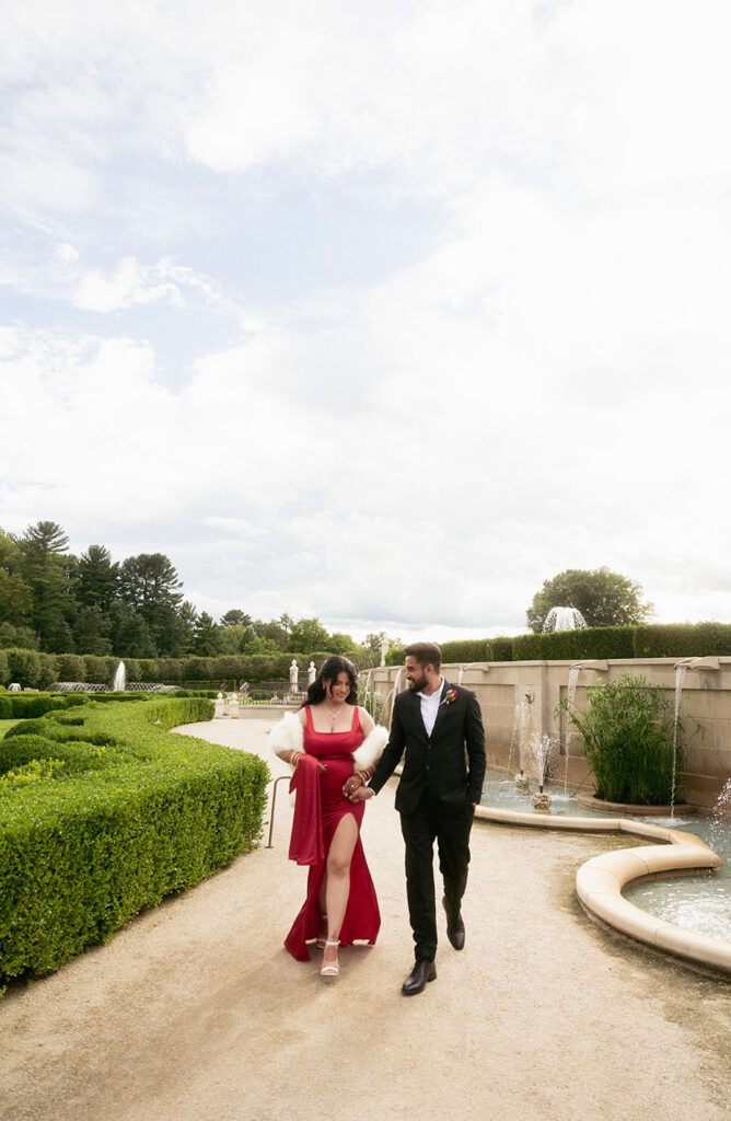 Engaged couple at Longwood Gardens