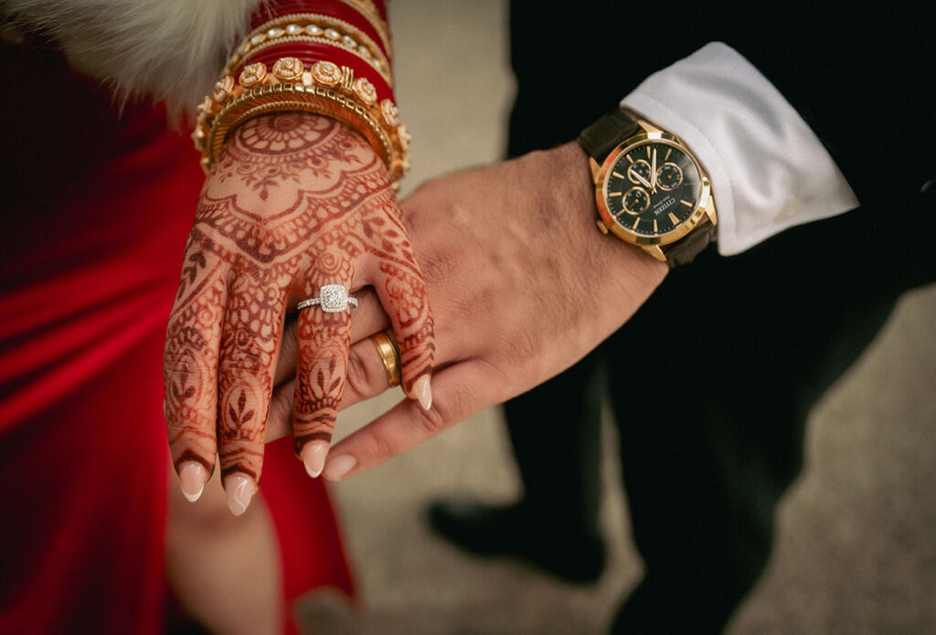 Bride and Groom Hands at Longwood Gardens