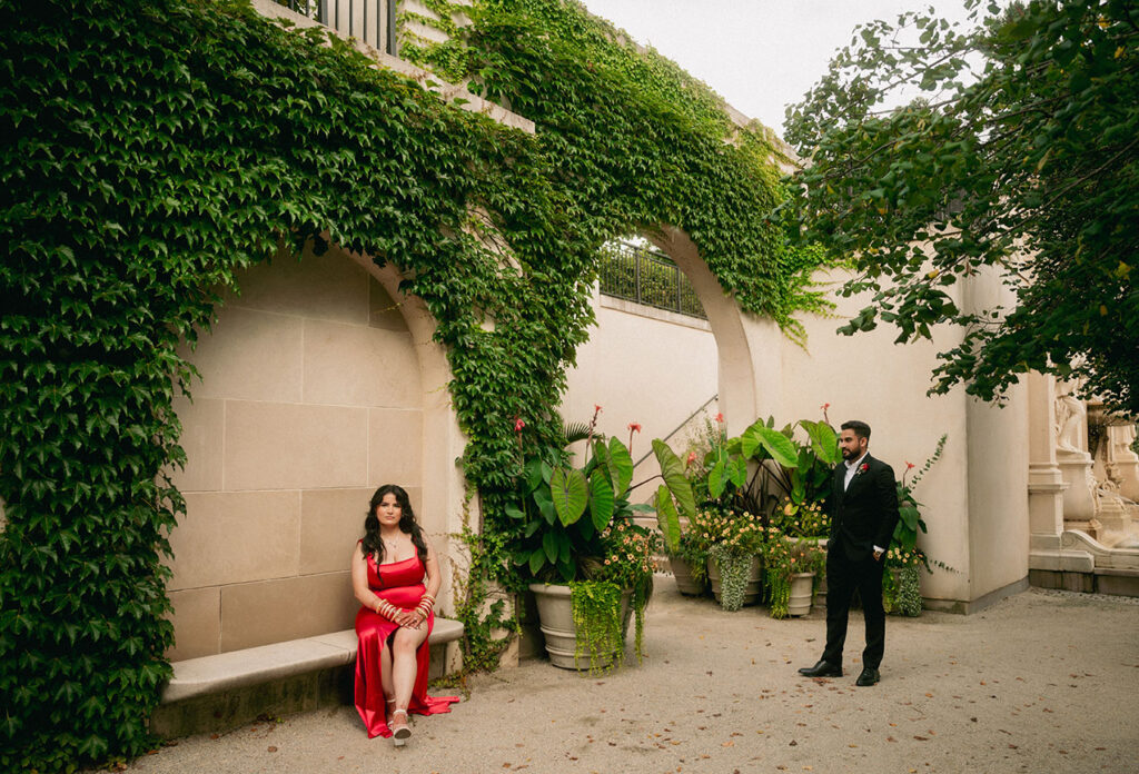 Engaged couple at Longwood Gardens