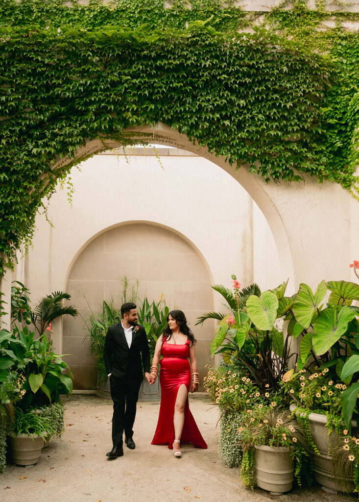 Engaged couple at Longwood Gardens