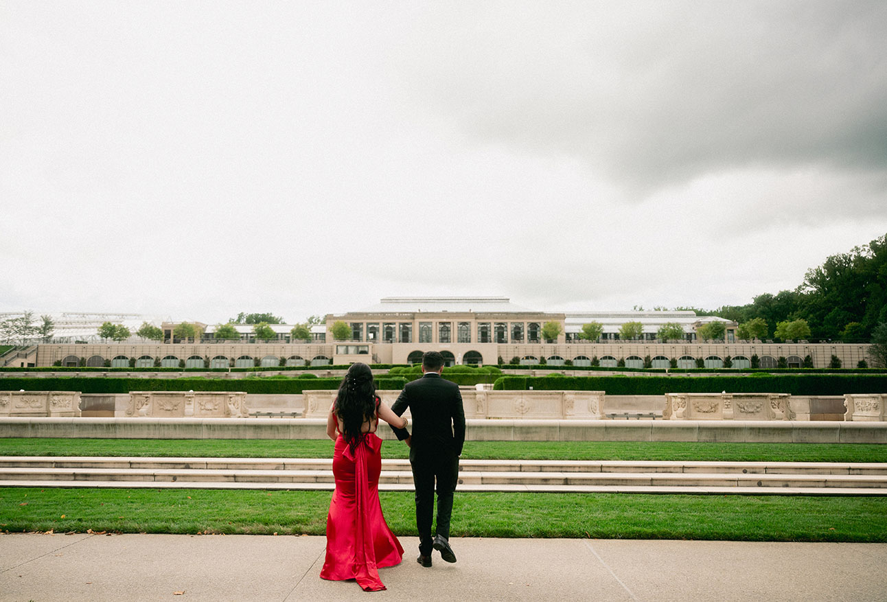 Engaged couple at Longwood Gardens