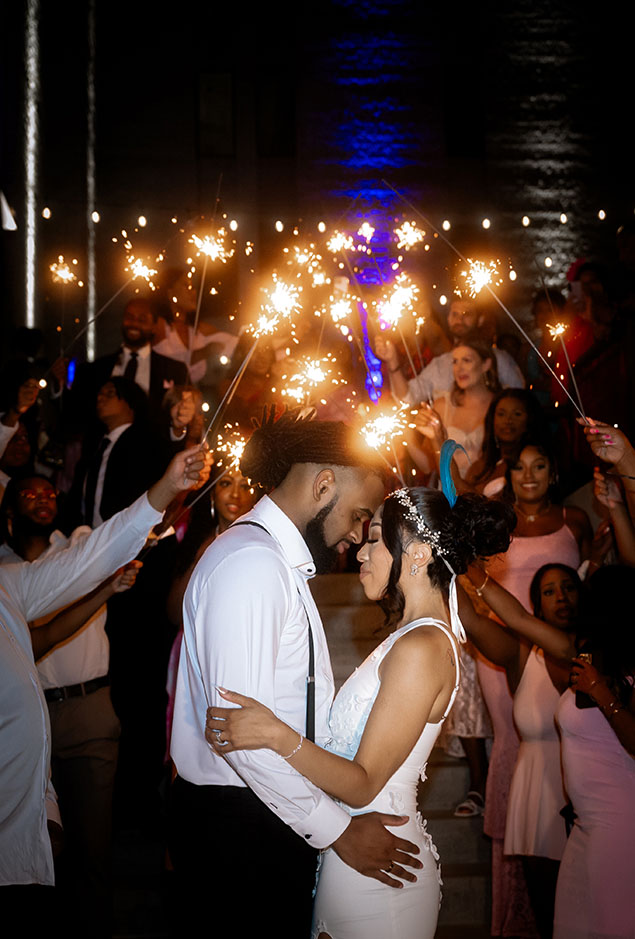 Sparkler Exit at Blue Sky Restaurant