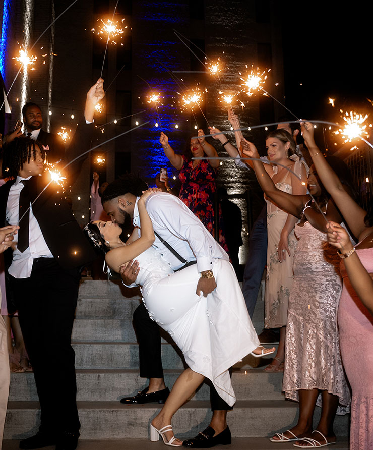 Sparkler Exit at Blue Sky Restaurant