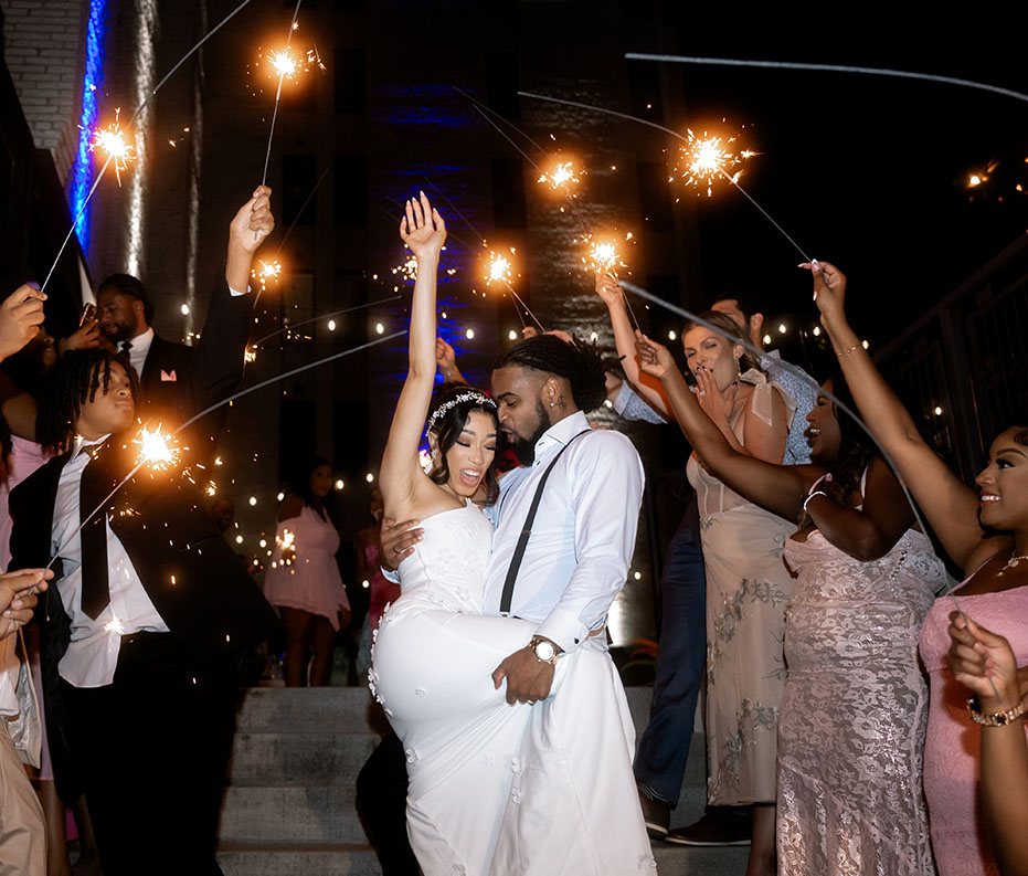 Sparkler Exit at Blue Sky Restaurant