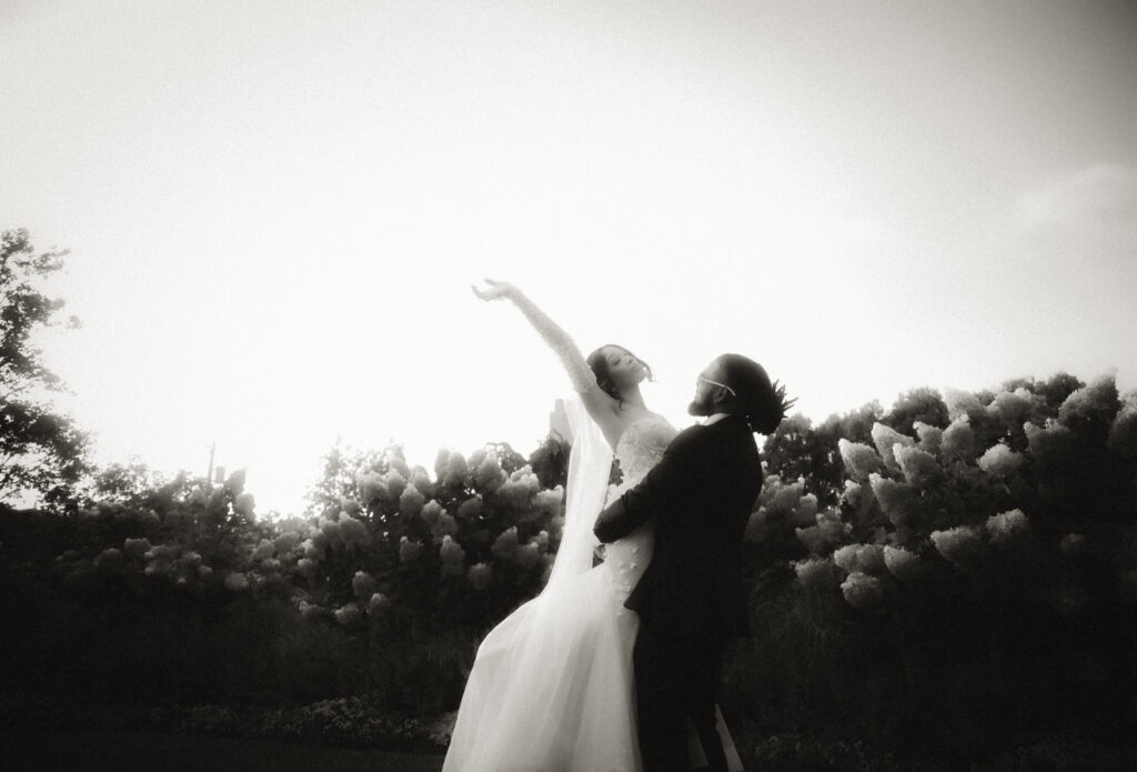 Bride and Groom at Phipps Garden after their wedding Ceremony