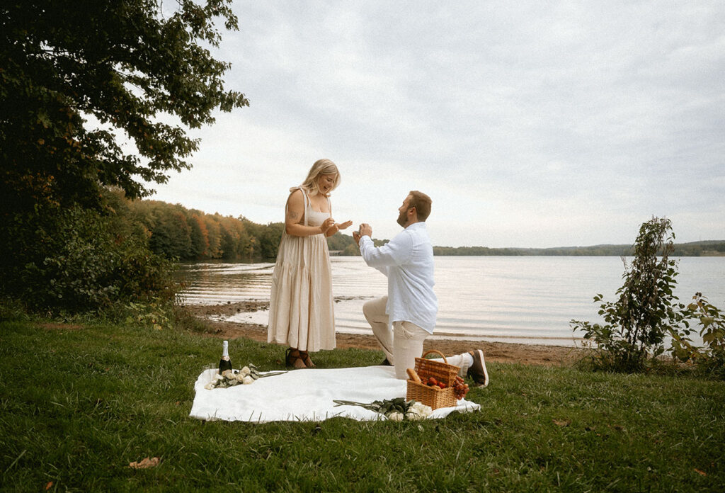 Surprised Engagement Proposal at Moraine State Park