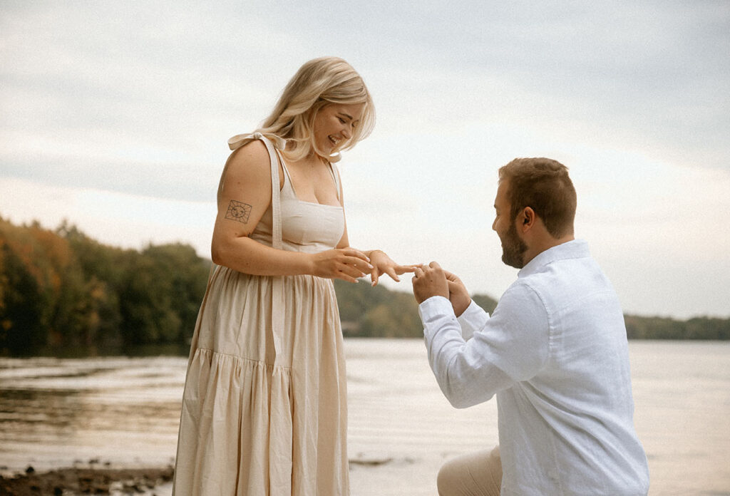 Surprised Engagement Proposal at Moraine State Park