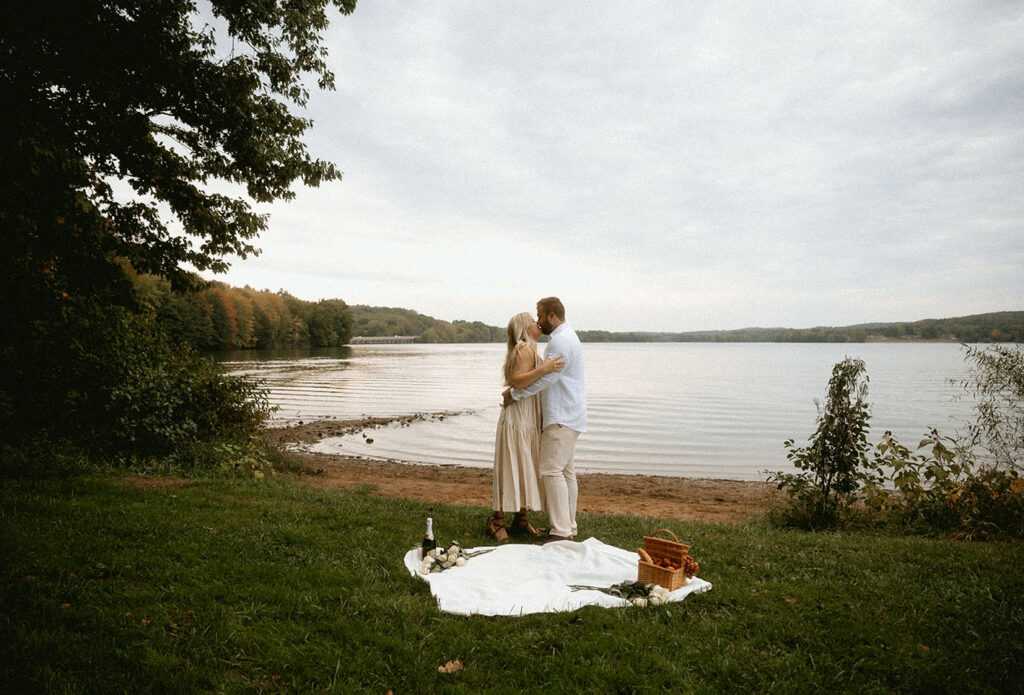 Surprised Engagement Proposal at Moraine State Park