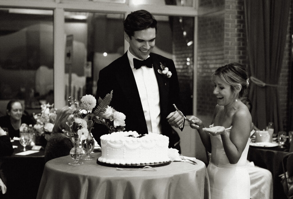 Bride and Groom Cut cake