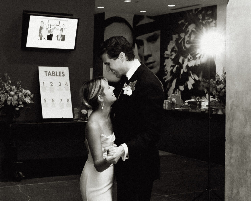 Bride and Groom during their reception at Andy Warhol Museum