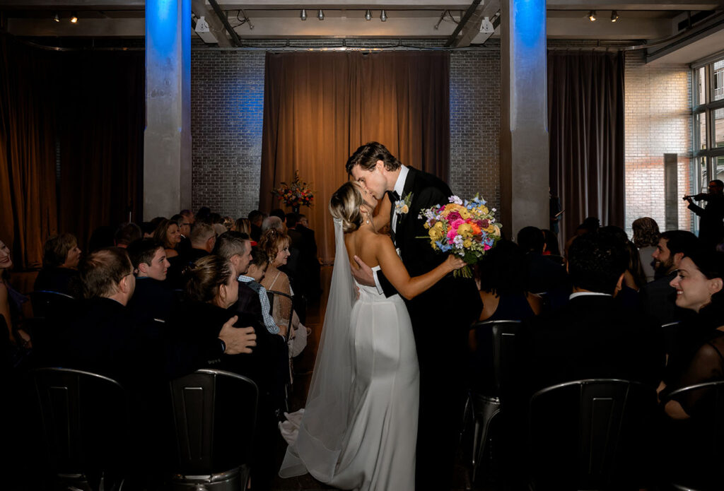 Couple at their Andy Warhol Ceremony Wedding