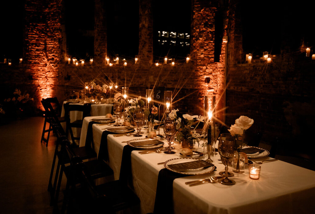 Candle Light Wedding Decor at Museum Lab