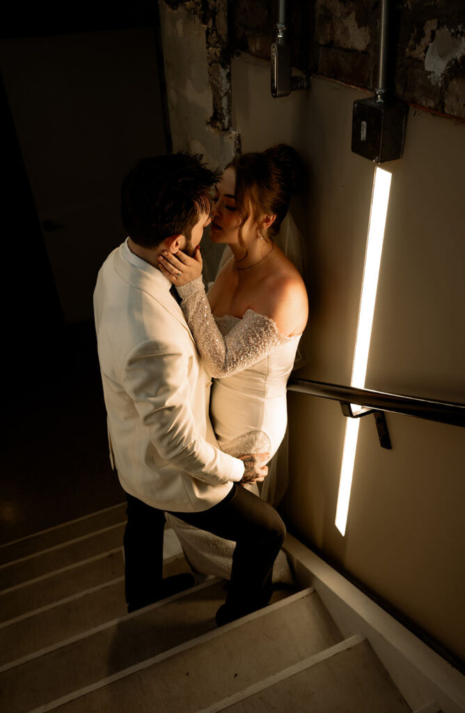 Bride and Groom at Museum Lab Wedding