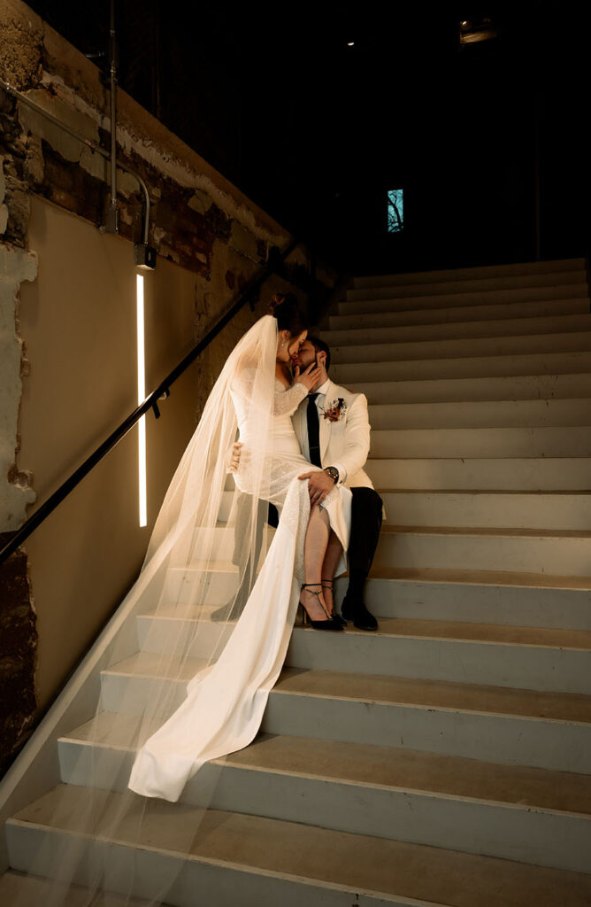 Bride and Groom at Museum Lab Wedding