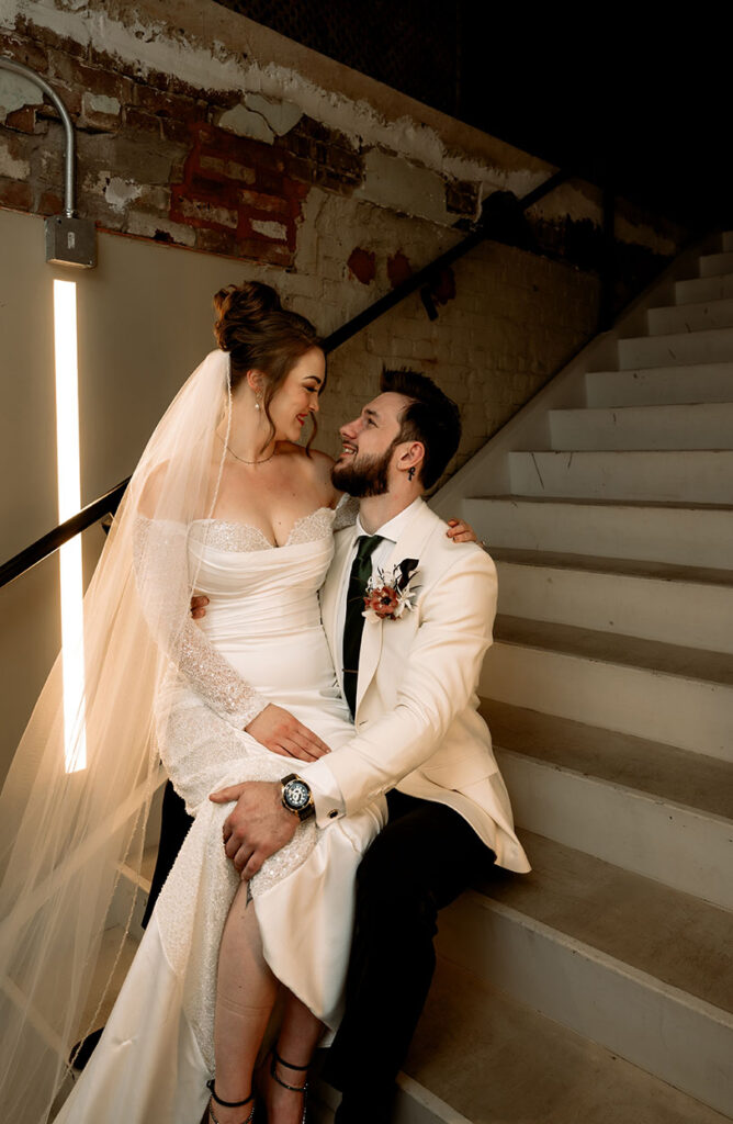 Bride and Groom at Museum Lab Wedding