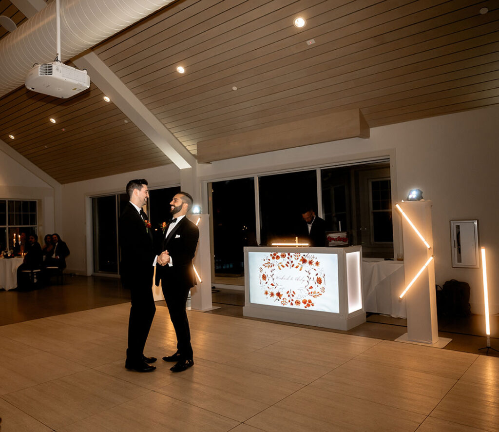 Groom and Groom Dancing at their Wedding Reception