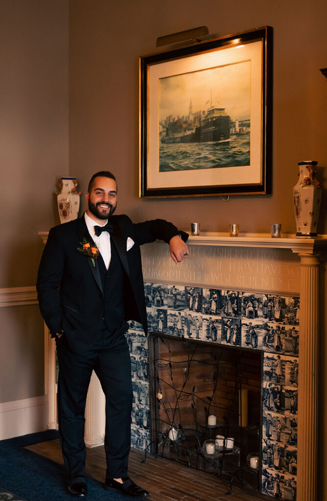 Groom Getting Ready at Shelby Club in Cleveland, OH