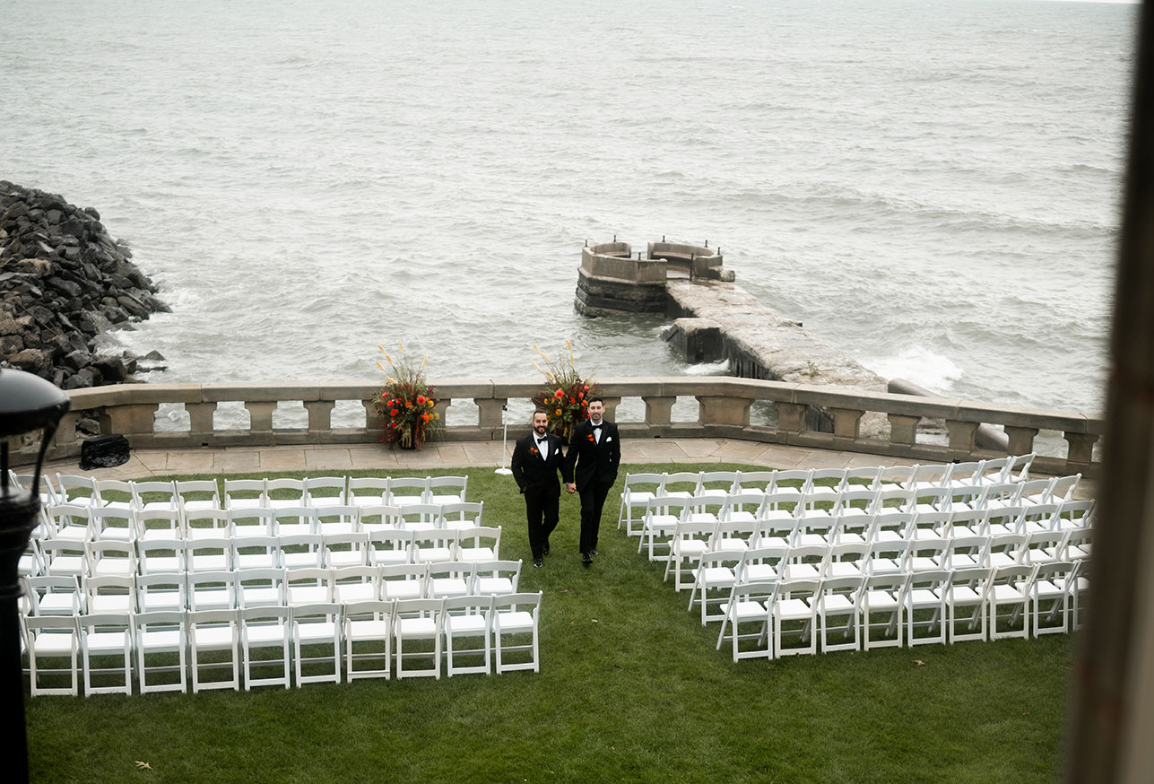 Couple walking at Shelby Club during Wedding