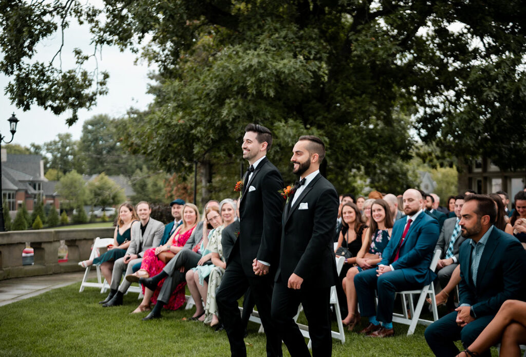 Couple walking at Shelby Club during Wedding