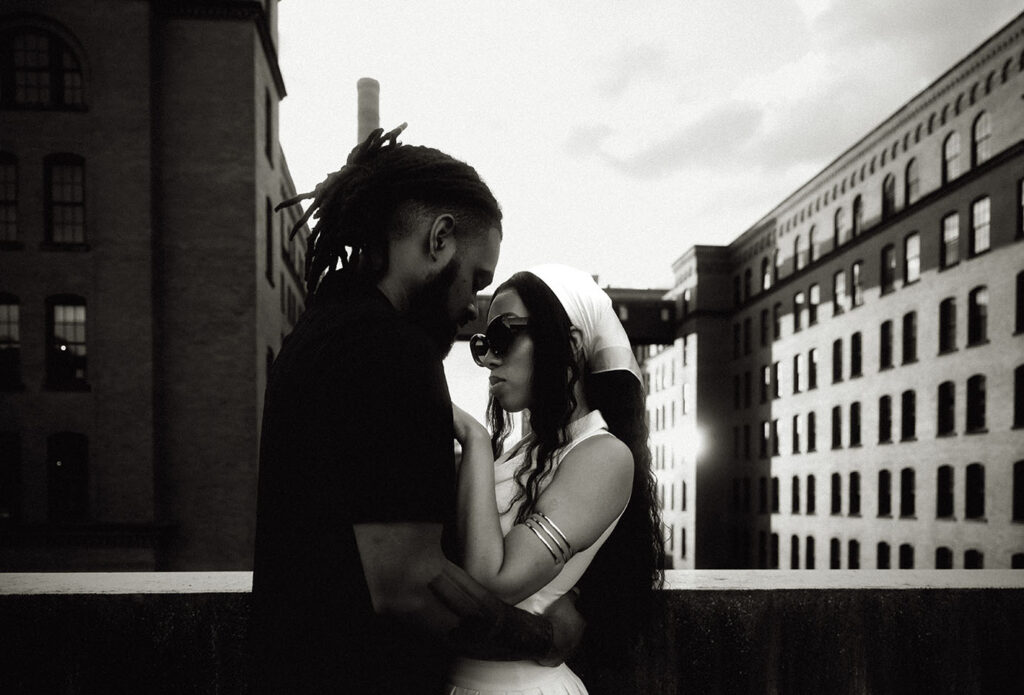 BW Couple in The Strip During Engagement