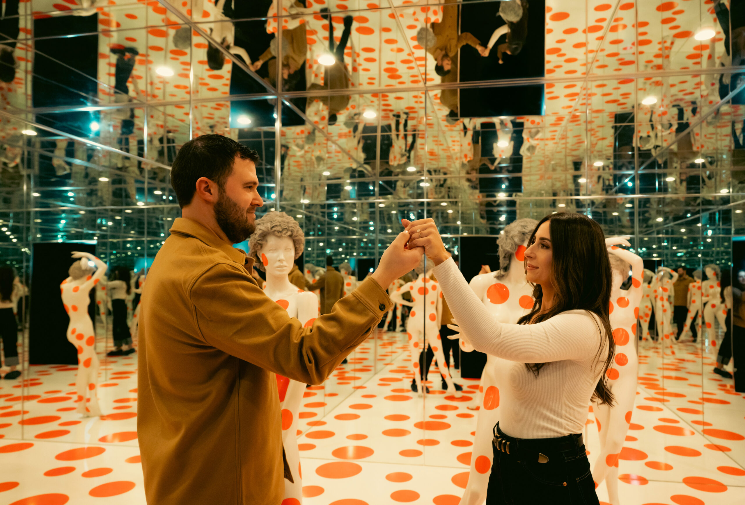 Engagement at Mattress Factory Museum's mirror