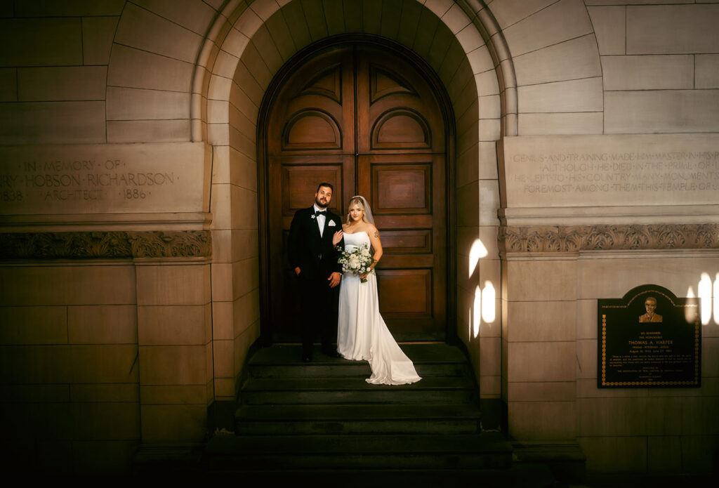 Bride and Groom at the Allegheny Courthouse Wedding